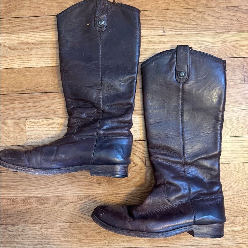 Frye Women’s Melissa Button Riding Boots Leather Knee-High Size 7.5